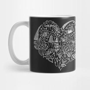 I Love Oregon Flora and Fungus - White Outline Mug